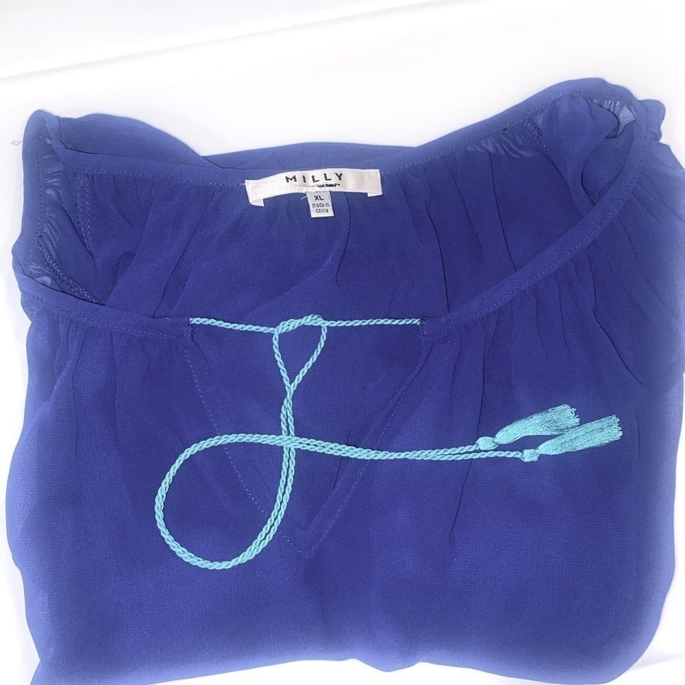 NWOT Milly!💗 top. sheer! Beautiful blue!!